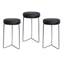 Ver imagem 1 de Kit 3 Banqueta Banco Aço Média Cozinha Bar Balcão 60cm Preta
