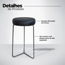 Ver imagem 3 de Kit 3 Banqueta Banco Aço Média Cozinha Bar Balcão 60cm Preta