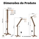 Ver imagem 5 de Luminária 1,6m Articulada Chão Pedestal Piso Abajur Madeira:PALHA