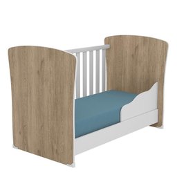 Dormitório Doce Sonho 2 Portas, Cômoda Trocador e Berço Americano Carvalho/Branco com Colchão - Qmov - 6