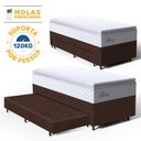 Ver imagem 3 de Cama Box com Colchão de Molas Ensacadas Pillow Top Flora + Auxiliar de Espuma Unique Solteiro 88cm