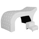 Ver imagem 2 de Maca Estofada Capitonê Requinte Suede Branco