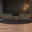 Ver imagem 1 de Sofá Versátil Sala de Estar Egito 302cm Modulado Veludo Marrom G52 - Gran Belo