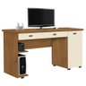 Mesa Escrivaninha para Computador 136cm 1 Porta 1 Gaveta Ariel Mel/Pérola - Móveis Primus - 1