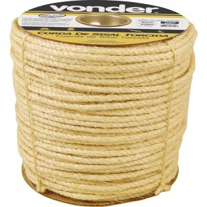 Corda de sisal 8 mm x 220 m em carretel Vonder