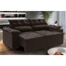 Sofá Compact 150Cm Retrátil, Reclinável 5 Regulagens Marrom com molas Espirais - 2