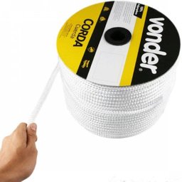 Corda multifilamento trançada 12 mm x 140 m cor branca Vonder - 5