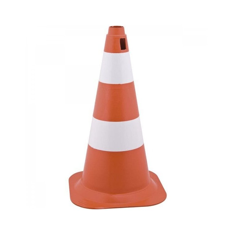 Cone de sinalização com 75 cm branco e laranja em polietileno Vonder