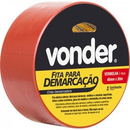 Fita adesiva para demarcação 48 mm x 30 m vermelha Vonder - 2