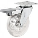 Ver imagem 1 de Rodízio giratório leve de poliuretano 3" com freio transparente Vonder