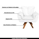 Ver imagem 6 de Poltrona Decorativa Base Giratória em Madeira Charger Pu Branco G19 - Gran Belo