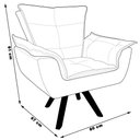 Ver imagem 7 de Poltrona Decorativa Base Giratória em Madeira Charger Pu Branco G19 - Gran Belo