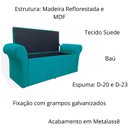 Ver imagem 3 de Calçadeira Sapatos Baú Cancun Estofada 195 Cm King Suede