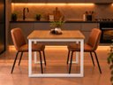 Ver imagem 3 de Mesa de Jantar Reforçada Industrial 100x90cm Tampo Marrom Pés Branco