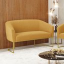 Ver imagem 2 de Sofá Namoradeira 2 Lugares Industrial Dourado Stella Bouclê Most D03 - D'Rossi