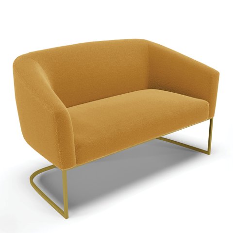 Sofá Namoradeira 2 Lugares Industrial Dourado Stella Bouclê Most D03 - D'Rossi