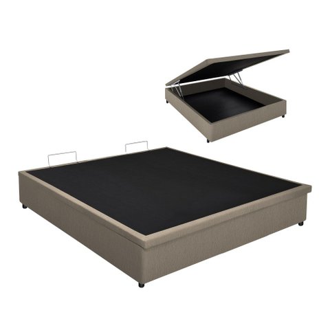 Base Box Baú Viúva Black Tie Maranello Suede Bege 120x203
