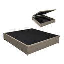 Ver imagem 1 de Base Box Baú Viúva Black Tie Maranello Suede Bege 120x203