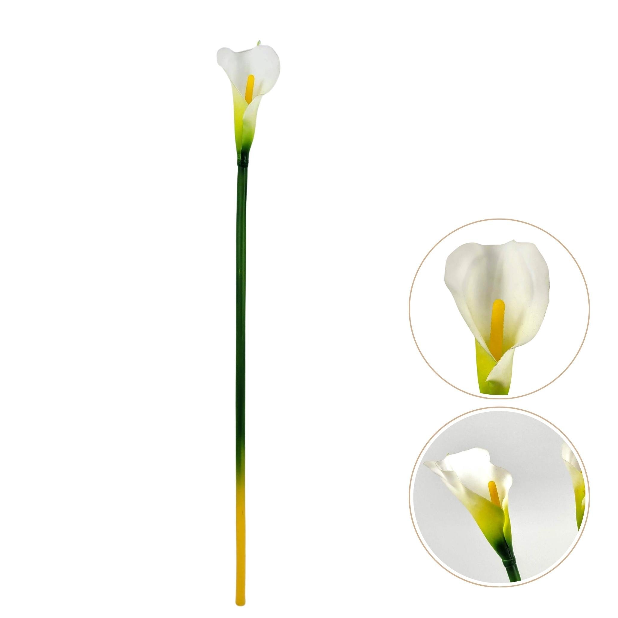 Copo de Leite Branco 65cm Planta Artificial Toque Real Haste