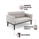 Ver imagem 6 de Sofá Namoradeira e 2 Poltronas Base de Madeira Preto Elisa Veludo D03 - D'Rossi Cinza