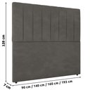 Ver imagem 2 de Cabeceira Cama Box Solteiro Ivana 90cm Veludo Cinza - Abmaza