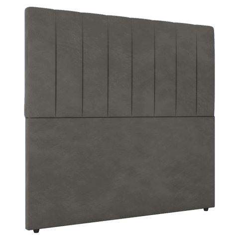 Cabeceira Cama Box Solteiro Ivana 90cm Veludo Cinza - Abmaza