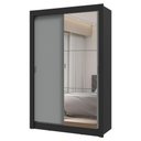 Ver imagem 3 de Guarda-roupa Solteiro 2 Portas de Correr com Espelho 2 Gavetas Preto/cinza Vivare Madesa