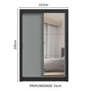 Ver imagem 4 de Guarda-roupa Solteiro 2 Portas de Correr com Espelho 2 Gavetas Preto/cinza Vivare Madesa