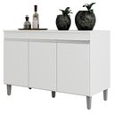 Ver imagem 1 de Balcão Pia Manu 120cm Branco com Tampo Mdp - Ajl Móveis