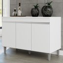 Ver imagem 2 de Balcão Pia Manu 120cm Branco com Tampo Mdp - Ajl Móveis