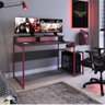 Mesa Escrivaninha Gamer Ryze com 2 Nichos - Vermelho/Grafite - 1