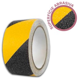 Fita Antiderrapante Faixa Escadas Piso Adesiva 50mm X 20m Amarelo e Preto Zebrada - 3 Fita Antiderrapante Faixa Escadas Piso Adesiva 50mm X 20m Amarelo e Preto Zebrada - 3
