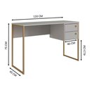 Ver imagem 3 de Escrivaninha com 2 Gavetas Industrial P1012 Arena Dourado Home Office Escritório Placa e Ponto
