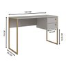 Escrivaninha com 2 Gavetas Industrial P1012 Arena Dourado Home Office Escritório Placa e Ponto - 3
