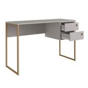 Ver imagem 5 de Escrivaninha com 2 Gavetas Industrial P1012 Arena Dourado Home Office Escritório Placa e Ponto