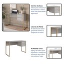 Ver imagem 4 de Escrivaninha com 2 Gavetas Industrial P1012 Arena Dourado Home Office Escritório Placa e Ponto