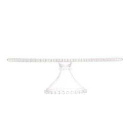 Prato C/Pé P/Bolo Cristal Pearl Bolinha Transparente 31cm Wolff - 3 Prato C/Pé P/Bolo Cristal Pearl Bolinha Transparente 31cm Wolff - 3