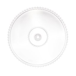 Prato C/Pé P/Bolo Cristal Pearl Bolinha Transparente 31cm Wolff - 4 Prato C/Pé P/Bolo Cristal Pearl Bolinha Transparente 31cm Wolff - 4