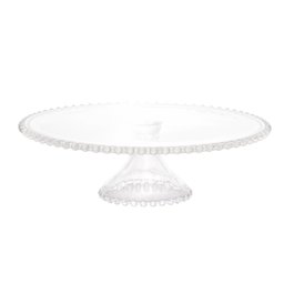 Prato C/Pé P/Bolo Cristal Pearl Bolinha Transparente 31cm Wolff - 2 Prato C/Pé P/Bolo Cristal Pearl Bolinha Transparente 31cm Wolff - 2