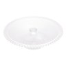 Prato C/Pé P/Bolo Cristal Pearl Bolinha Transparente 31cm Wolff - 1