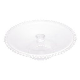 Prato C/Pé P/Bolo Cristal Pearl Bolinha Transparente 31cm Wolff - 1 Prato C/Pé P/Bolo Cristal Pearl Bolinha Transparente 31cm Wolff - 1