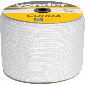 Corda multifilamento trançada 10 mm x 190 m cor branca Vonder