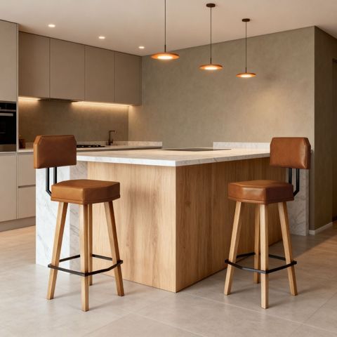 Jogo 2 Banquetas Estilo Industrial Moderno para Bancada Bar Ilha