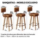 Ver imagem 2 de Jogo 2 Banquetas Estilo Industrial Moderno para Bancada Bar Ilha