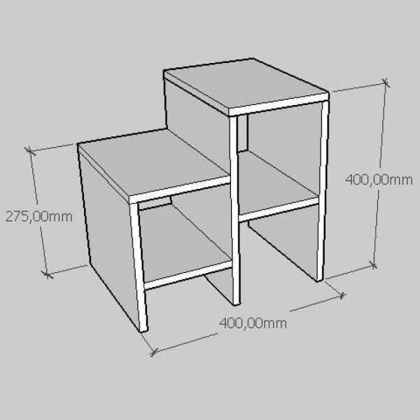 Mesa de centro slim moderna em mdf branco - 2