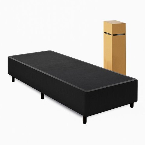 Cama Box Desmontavel Solteiro 88x188cm Orthocamas Suede Preto