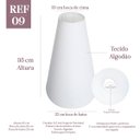 Ver imagem 2 de Cúpula Clássica de Abajur Luminária 35x10x22cm Tecido Algodão Soquete Nacional Ref 09