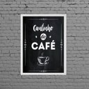 Ver imagem 2 de Quadro Escrito Cantinho Do Café 24x18cm:Madeira preta