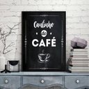 Ver imagem 1 de Quadro Escrito Cantinho Do Café 24x18cm:Madeira preta
