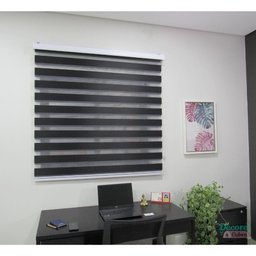 Persiana Rolo Double Vision Zebra 160larg X 160alt Preta com Bando - Sala/ Escritório/quarto/sacada - 4